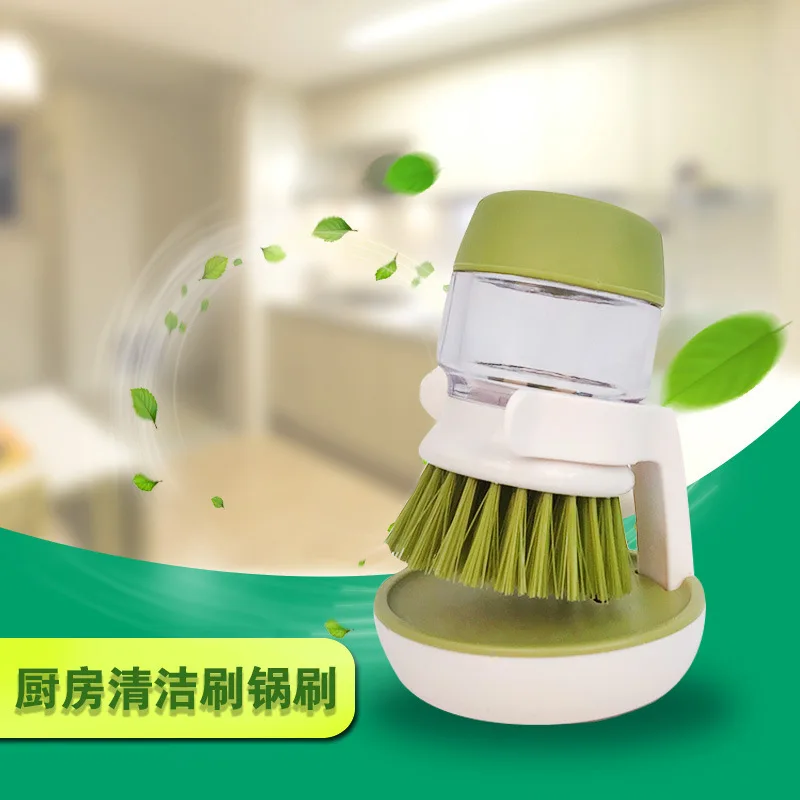 

Soap Dispensing Dish Brush Washing Tool Soap Dispenser Refillable Pans Cups Bowl Scrubber Kitchen Goods Accessories Gadgets