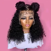 26inch 180%density natural black natural hairline kinky curly glueless lace front wig for black women with baby hair daily wigs