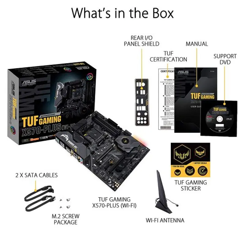 X570 комплект ASUS TUF GAMING X570-PLUS (Wi-Fi) + Ryzen 5 5600G D4 3600 МГц 32 Гб материнской платы 128 ГБ PCI-E 4 0
