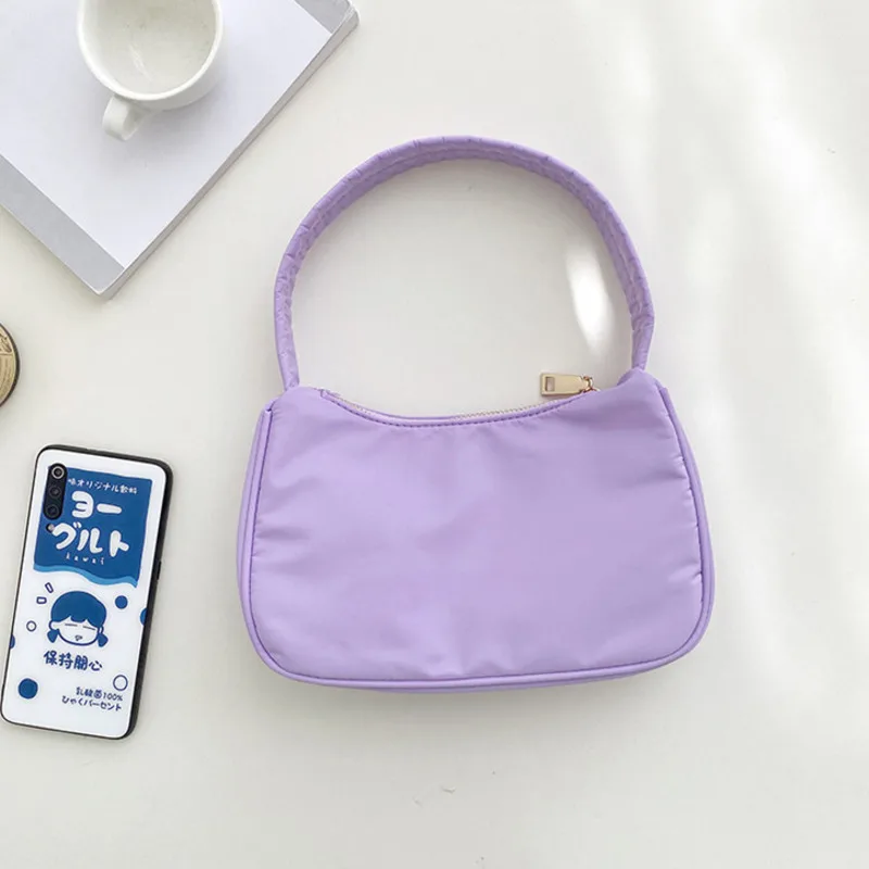 

Повседневная холщовая нейлоновая Женская однотонная сумка через плечо с клапаном, подходит под все, осень 2023, брендовая дизайнерская сумка карамельных цветов и кошелек