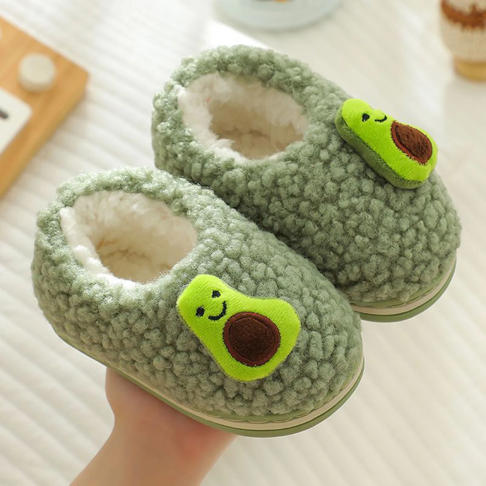

Winter Children Floor Baby Slippers Infant Toddler Plush Warm Boys Girl Soft Anti-slip Indoor School Kids Shoes