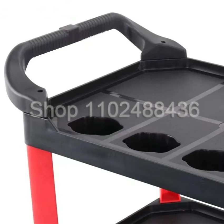 Тележка для инструментов с колесами Ручная тележка мойки автомобиля 3-слойная