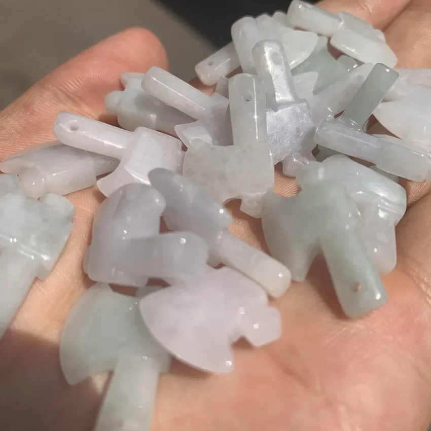 1 шт. детали топора из нефрита ледяное клейкое семян лаокен жадеит маленькая