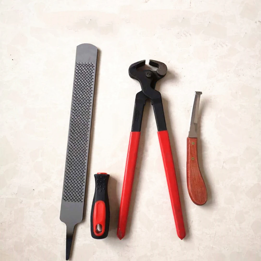

3pcs Hoof Cutter Set Racing Horseshoes Accessories Trimming Tool Easy Apply Horse Care Professional Farrier Labor Saving Rasp