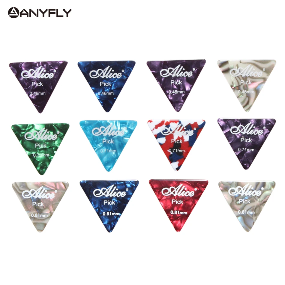 Alice AP-12L 12Pcs/Case Acoustic Electric Celluloid Guitar Picks Plectrums Triangle Shape | Спорт и развлечения