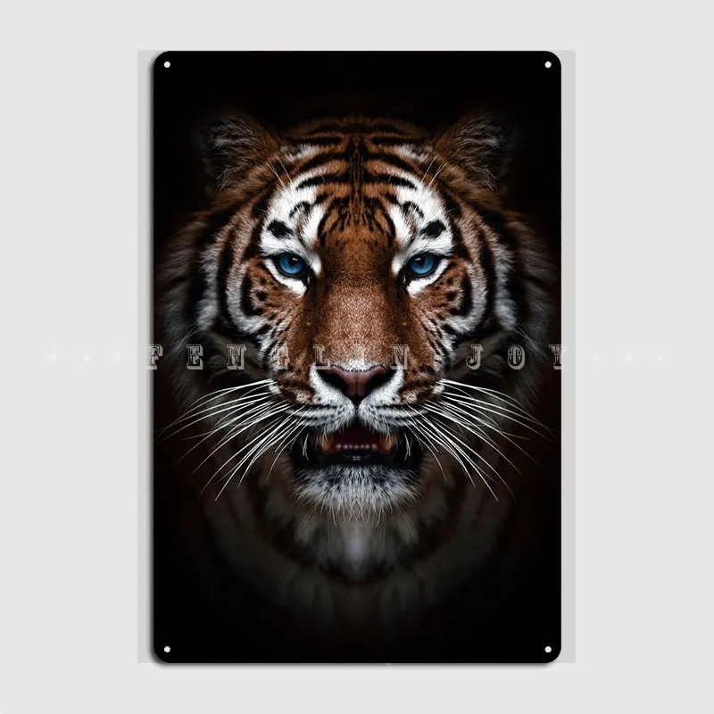 

Плакат с головой дикого тигра, металлическая фотография, индивидуальная роспись, Декор, жестяной знак, плакат