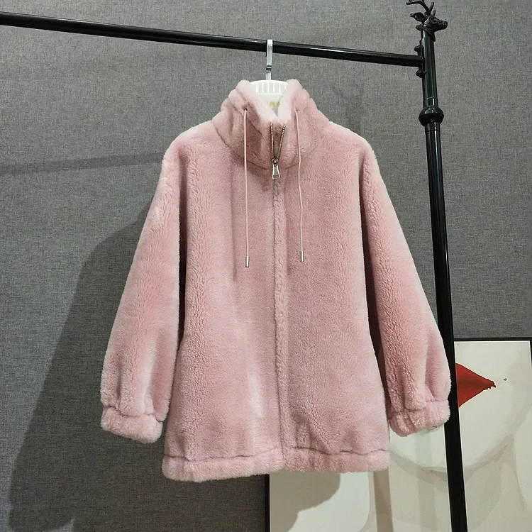 Куртка женская из 100% натуральной шерсти Осень-зима 2024 элегантные теплые женские