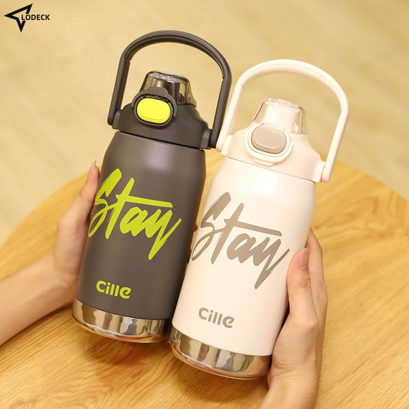 

950ml/1200ml Large Capacity Vacuum Flask Thermos Water Bottle Stainless Steel Tumbler Insulated Cup Outdoor Sports Travel Kettle