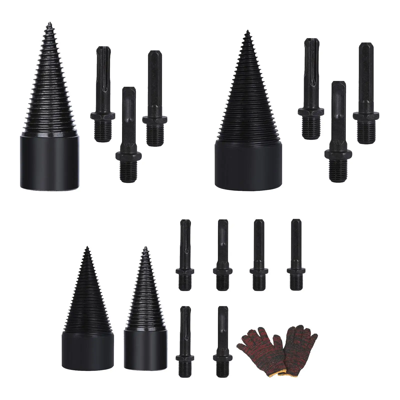 

Firewood Drill Bit High Efficient Strong with Square, Round and Hex Shank Wood Splitter Drill Bit Electric Drills Bits for Farm