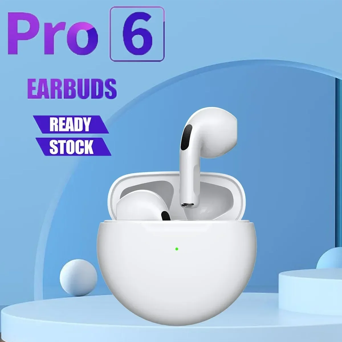 Фото Беспроводная Bluetooth-гарнитура PRO6, TWS, для бега, Yungong, новинка, стерео, бинауральные наушники-вкладыши, для игр, подарок, цвет №1