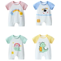 baby boy girl clothes summer short sleeve rompers infant boys girls clothes cartoon cotton jumpsuit toddler pajamas piece outfit