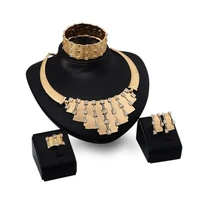 european pendant austrian crystal necklace bracelet ring earrings 4pcs jewelry set for women
