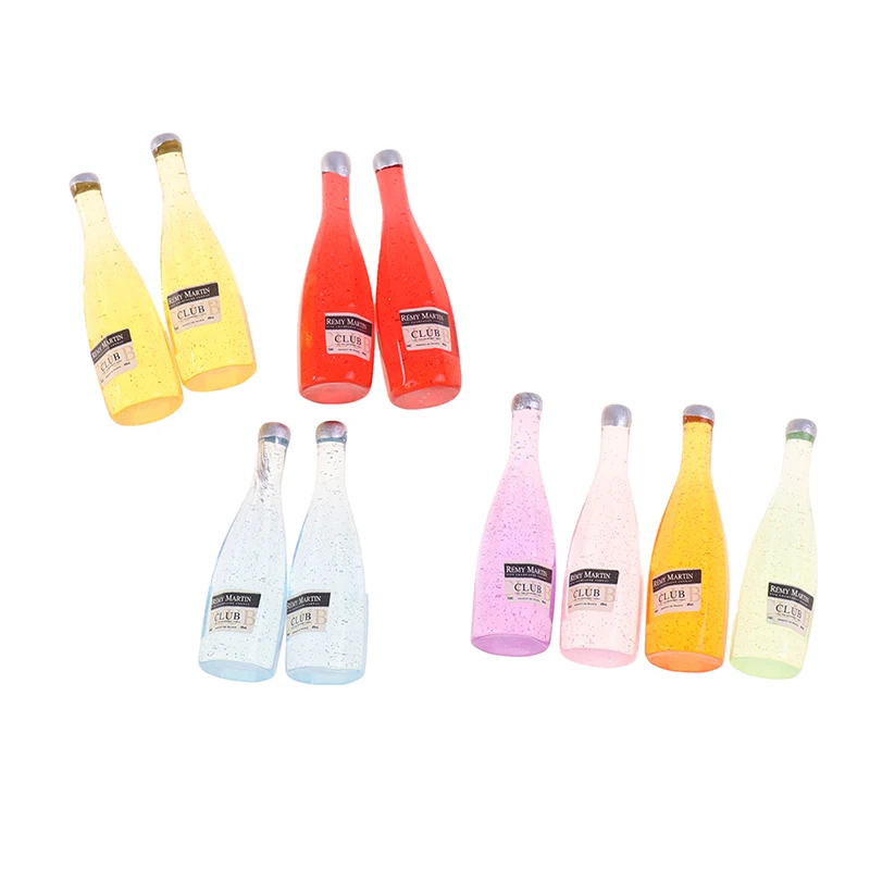 

10pcs Dolls House Miniature Wine Champagne Bottles Drink Pub Bar Dinning Room 1/12 Dollhouse Pub Bar Decor Miniature Beer Bottle