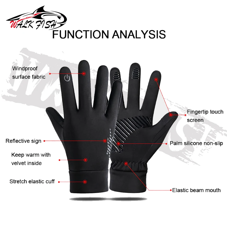 1 Пара Унисекс Зимних Перчаток Для Рыбалки Совместимые С Сенсорным Экраном