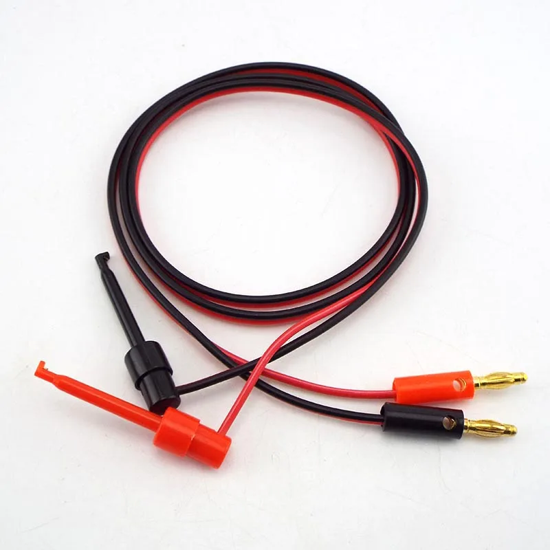 

1 Pair 1M 4mm Banana Plug to electric Hook Clip Test Lead Cable Gold Plated For Multimeter Test Leads wire Connector red black