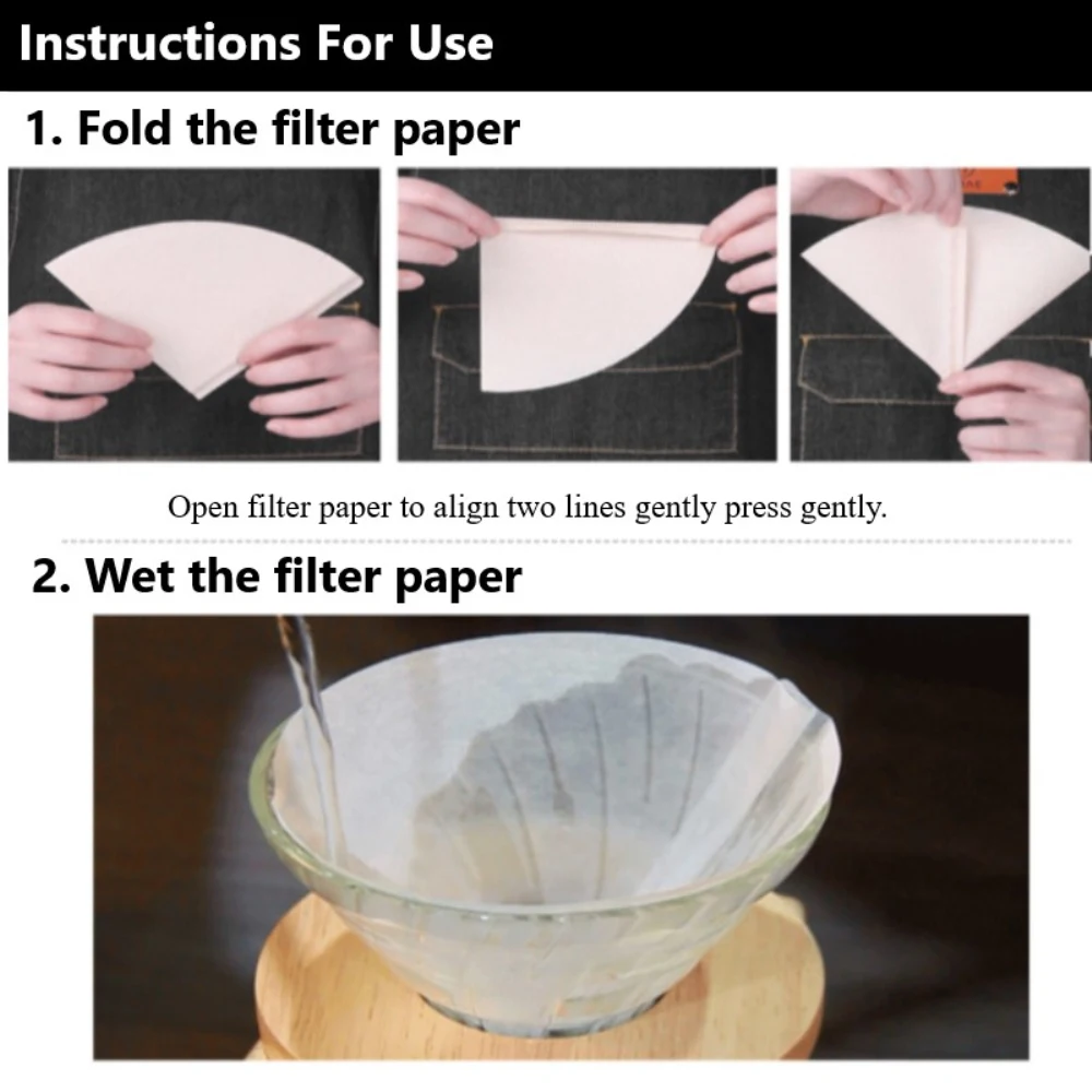 100 шт. бумажные фильтры для кофе V60 | Фильтры