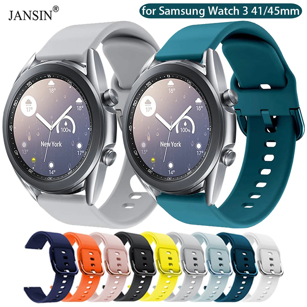 

Silicone Band For Samsung Galaxy Watch 3 45mm 41mm Sport Bracelet for Active 2 40mm 44mm Strap Wristband Watchband Accessories