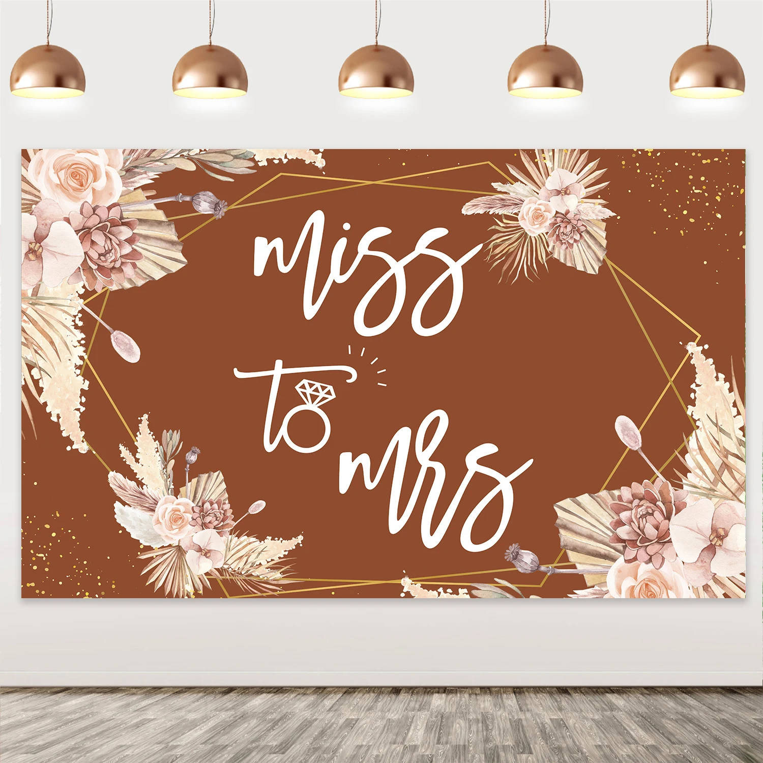 

Miss To Mrs Wedding Backdrop Boho Bridal Shower Background Bride ToBe Engagement Party Cake Table Decor Banner Photo Booth Props