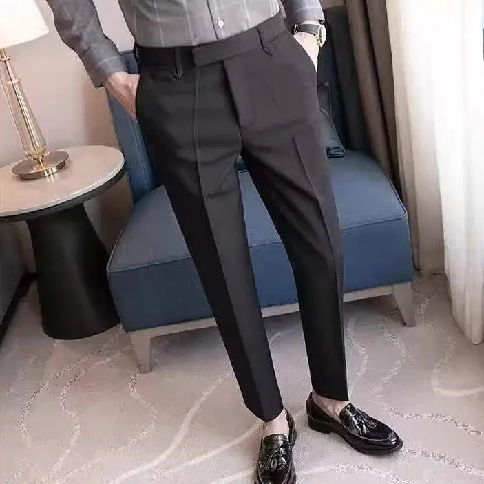 Брюки для костюма Неаполь мужские капри облегающие узкие брюки осенние деловые