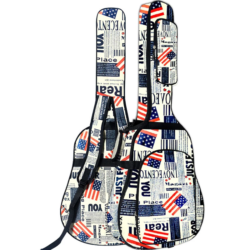 

600D Water-resistant Oxford Cloth Double Stitched Padded Strap Gig Bag Guitar Case for 40/41 inch Acoustic Classic Folk Guitar