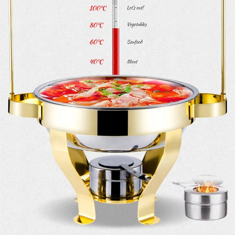 Оптовая продажа подогреватель блюд в форме буфета из нержавеющей стали набор с