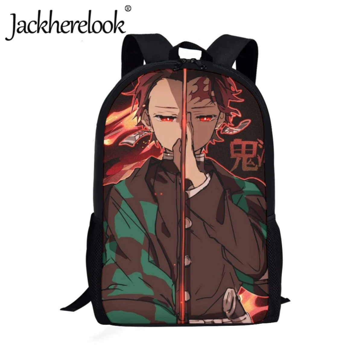 Jackherelook Kimetsu No Yaiba School Bags for Middle School Boy's Girl's Warm Blood Style Bookbags Children Handsome Backpack