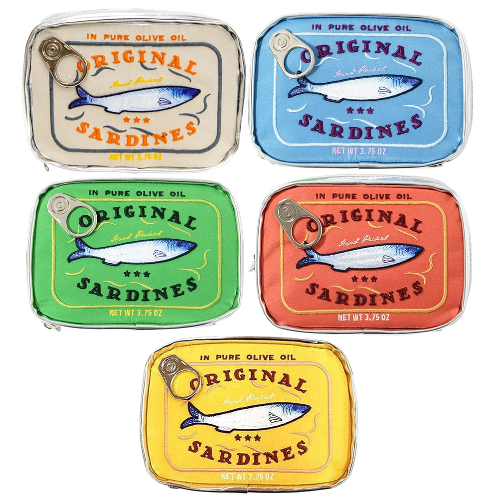 

Fashion Canned Sardines Makeup Bag For Women Cute Cartoon Cosmetic Bag Travel Make Up Toiletry Bag Washing Pouch Clutch Purses
