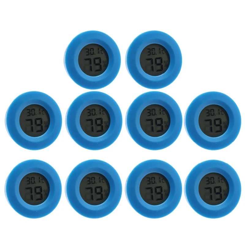 10 шт. мини ЖК-цифровой термометр гигрометр круглый тестер температуры и