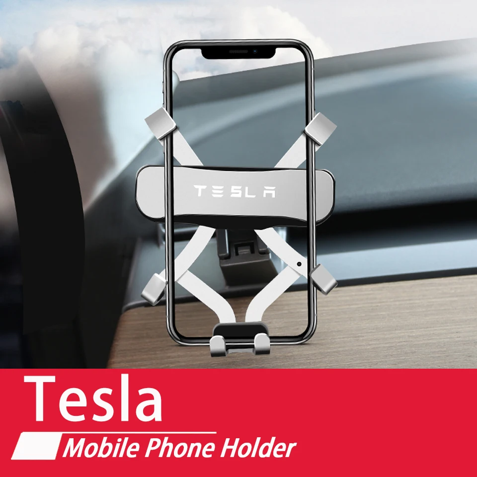 

Car Mobile Phone Holder Smartphone Holder Air Outlet Clip Mount GPS Stand Navigation Bracket For Tesla Model 3 2021 Accessories