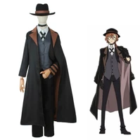 anime cosplay nakahara chuya costume full sets adult men detective uniforms outfit wig daily clothes