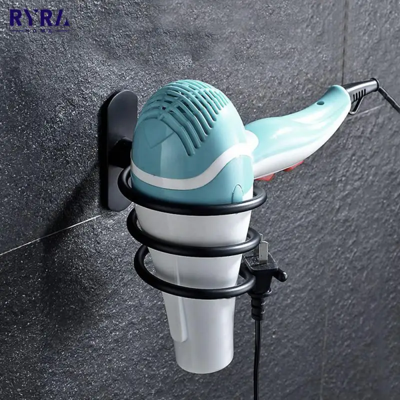 

Hair Dryer Holder Bathroom Aluminum Organizer Spiral Stand Holder Wall Mounted Shelf Storage Wall Shelf Bathroom Accessories