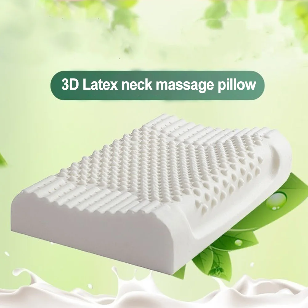 

3D Latex Pillow Adult Neck SPA Pillow for Sleeping Orthopedic Ergonomic Granules Waves High Low Massage Pillow Decor Home Luxury