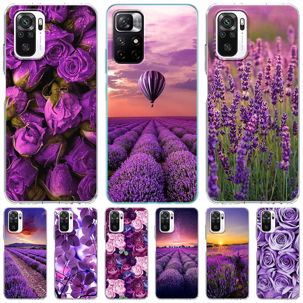 

Прозрачный чехол для Samsung Galaxy A50 A10 A70 A30 A20s A20e A40 A10s A10e A20 A52 A53, мягкий чехол из ТПУ с фиолетовыми цветами лаванды