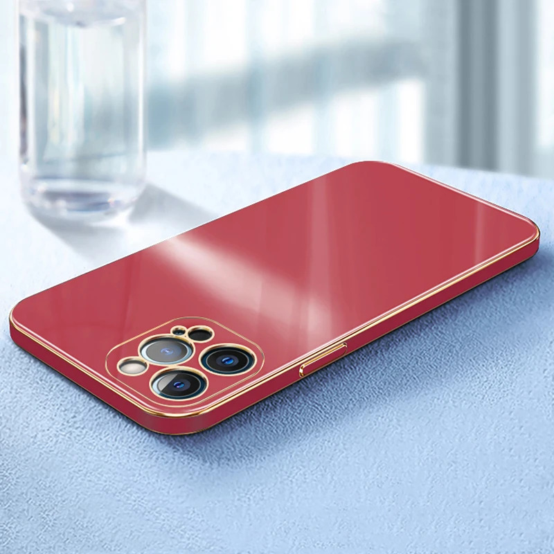 Luxury Square Plating Case For iPhone 13 12 11 Pro Max 7 8 Plus XS X S XR iPhone13 iPhone11 12Pro 13Pro Soft Silicone Full Cover
