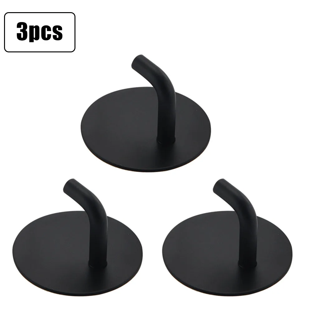 

3PCS Stainless Steel Self Adhesive Wall Hooks Kitchen Bathroom Storage Hooks Kitchen Gadgets Key Holder Crochet