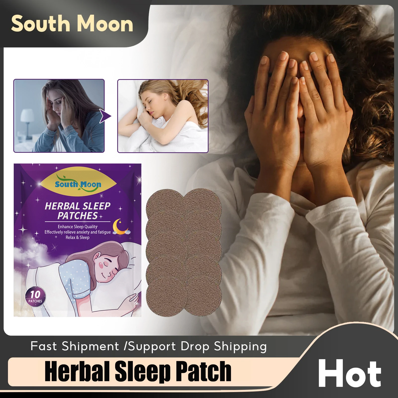 

Improve Sleep Patch Relieve Anxiety Decompression Headache Stress Neurasthenia Sooth Cure Insomnia Body Relax Sleep Aid Sticker