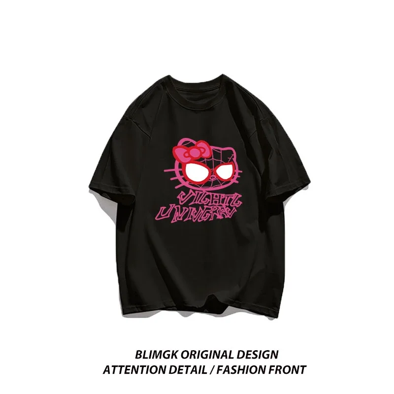 Женские Хлопковые Футболки С Мультяшным Принтом Свободный Топ Короткими