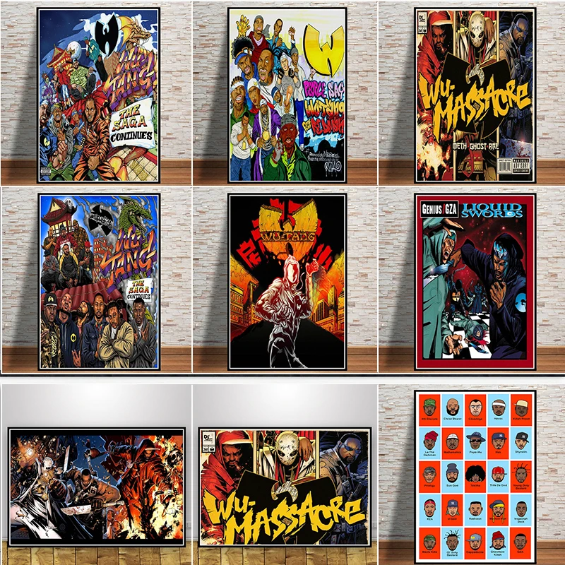 Wu-tang Clan Wu-tang, 36 камер, рэп, Картина на холсте, постеры и принты, картины на стену, музыкальное украшение, домашний декор