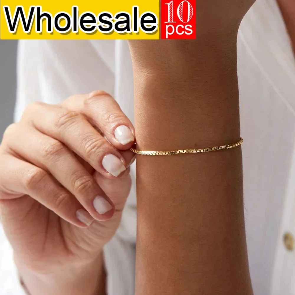 Женский браслет-цепочка из нержавеющей стали 10 шт.