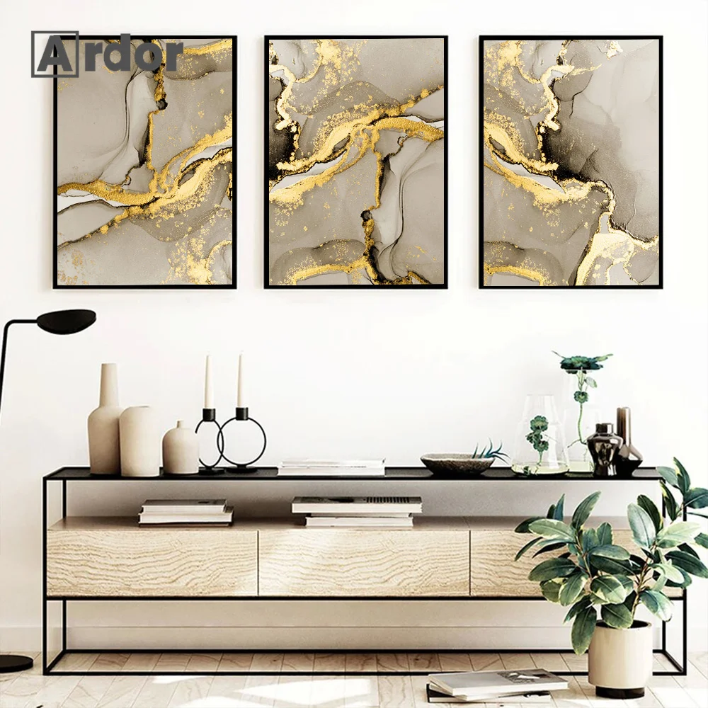 Скандинавский абстракт золотых мраморных линий текстурное настенное искусство