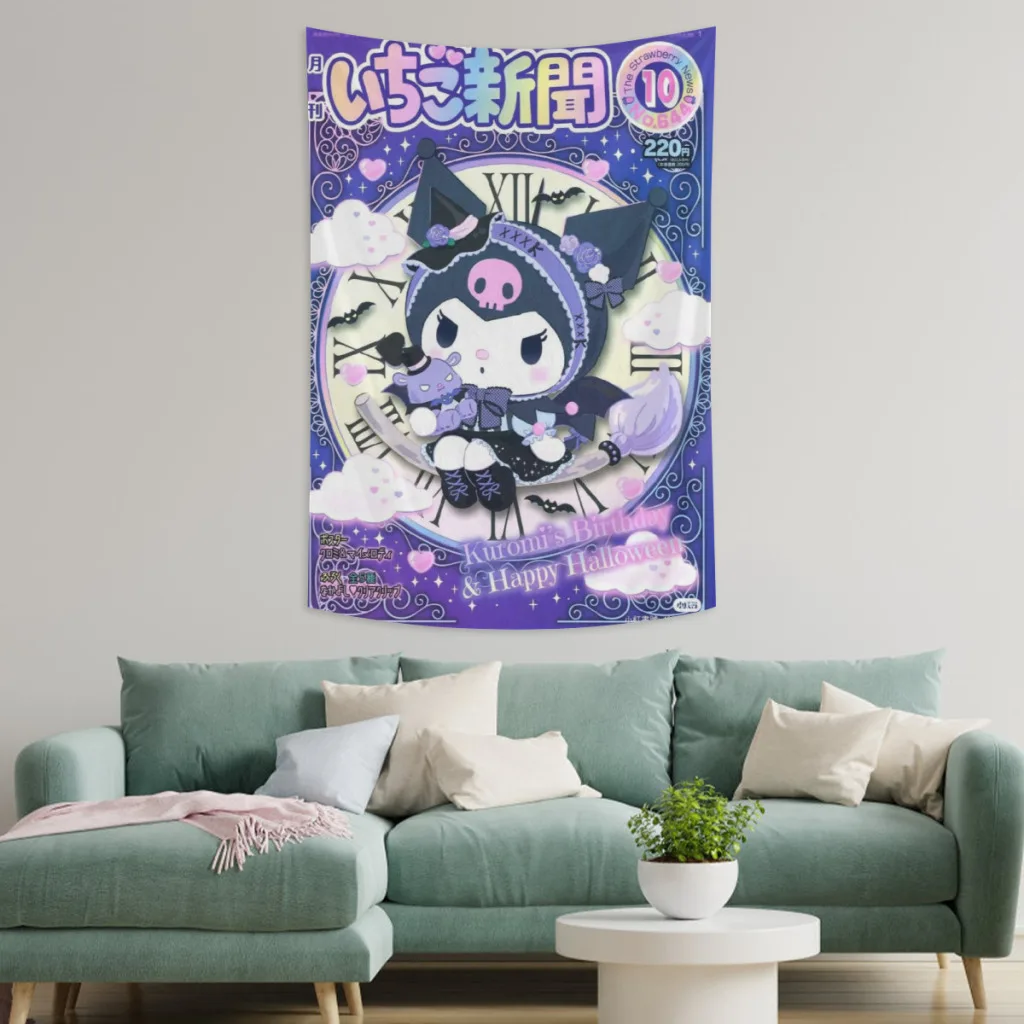 Милый аниме Sanrio Hello Kitty Kawaii гобелен декор комнаты эстетическое украшение дома