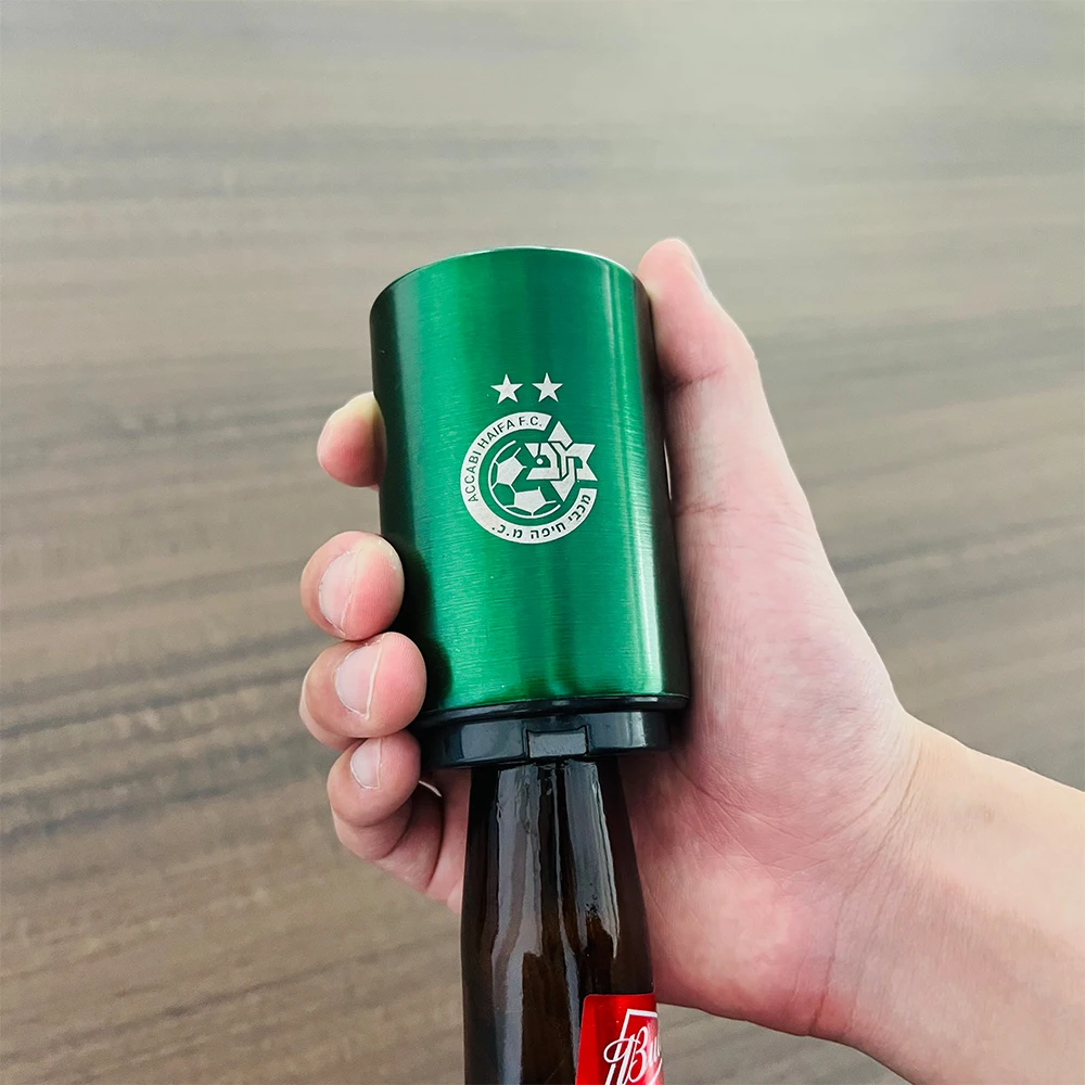 

8x5.3cm MHFC Haifa Automatic Beer Bottle Stainless Steel Push Down Opener