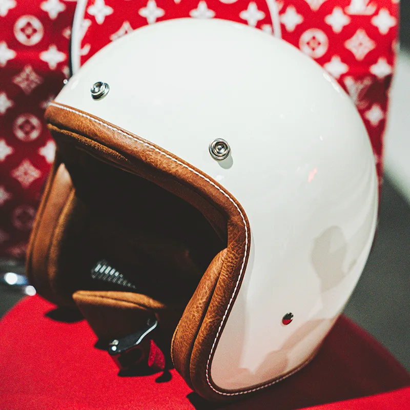 Ретро полуоткрытый мотоциклетный шлем Jet аксессуары для мотокросса Casco мото 3/4 с