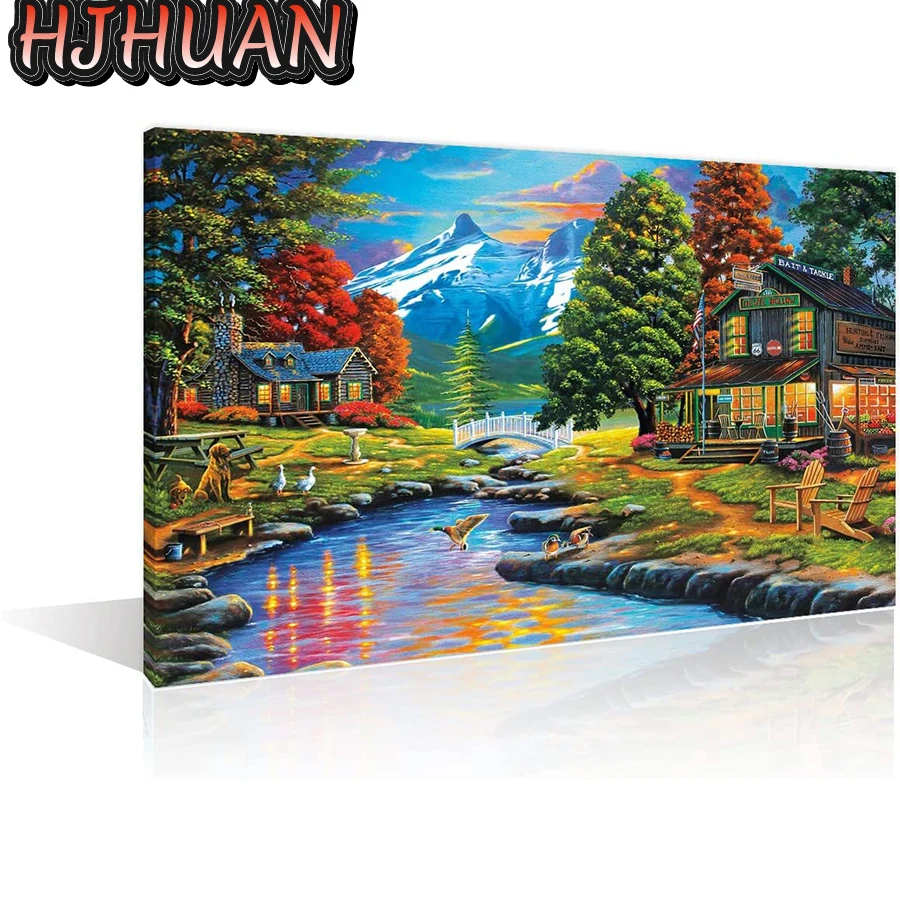 Лейс пейзаж полная квадратная круглая алмазная вышивка DIY живопись крестиком