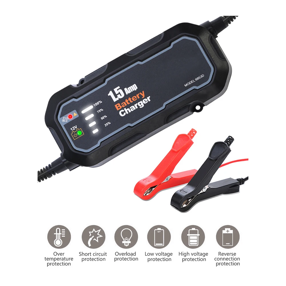 

Full Automatic Car Battery Charger 12V Battery Charger Power Puls Repair Chargers Wet Dry Lead Acid With LED For Motorcycle Car