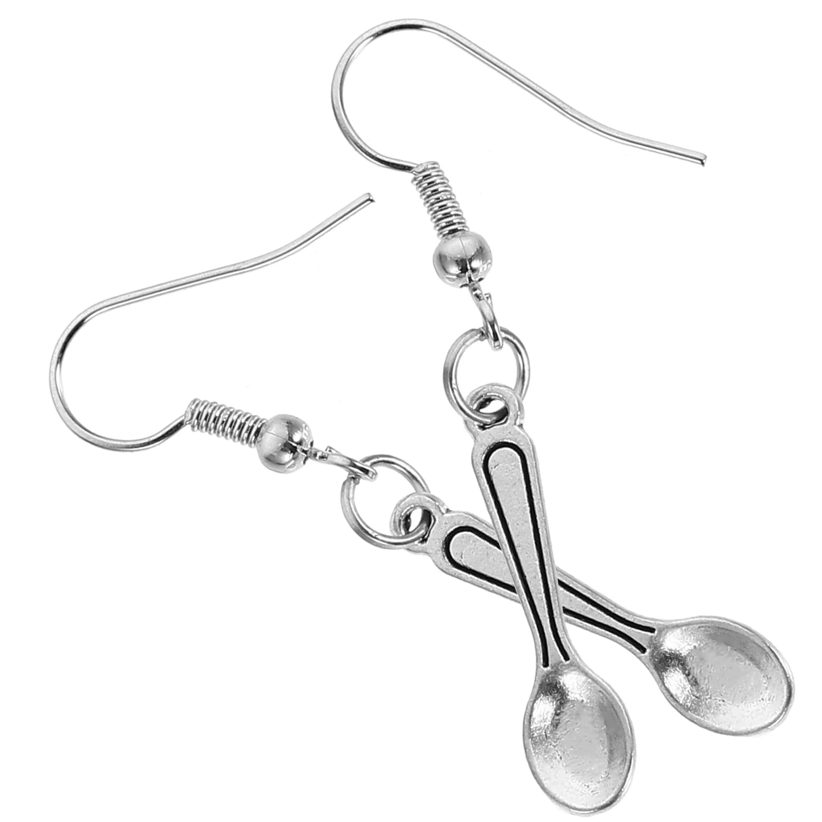 

1 Pair of Fashion Earrings Mini Spoon Dangling Earrings Cute Scoop Earrings