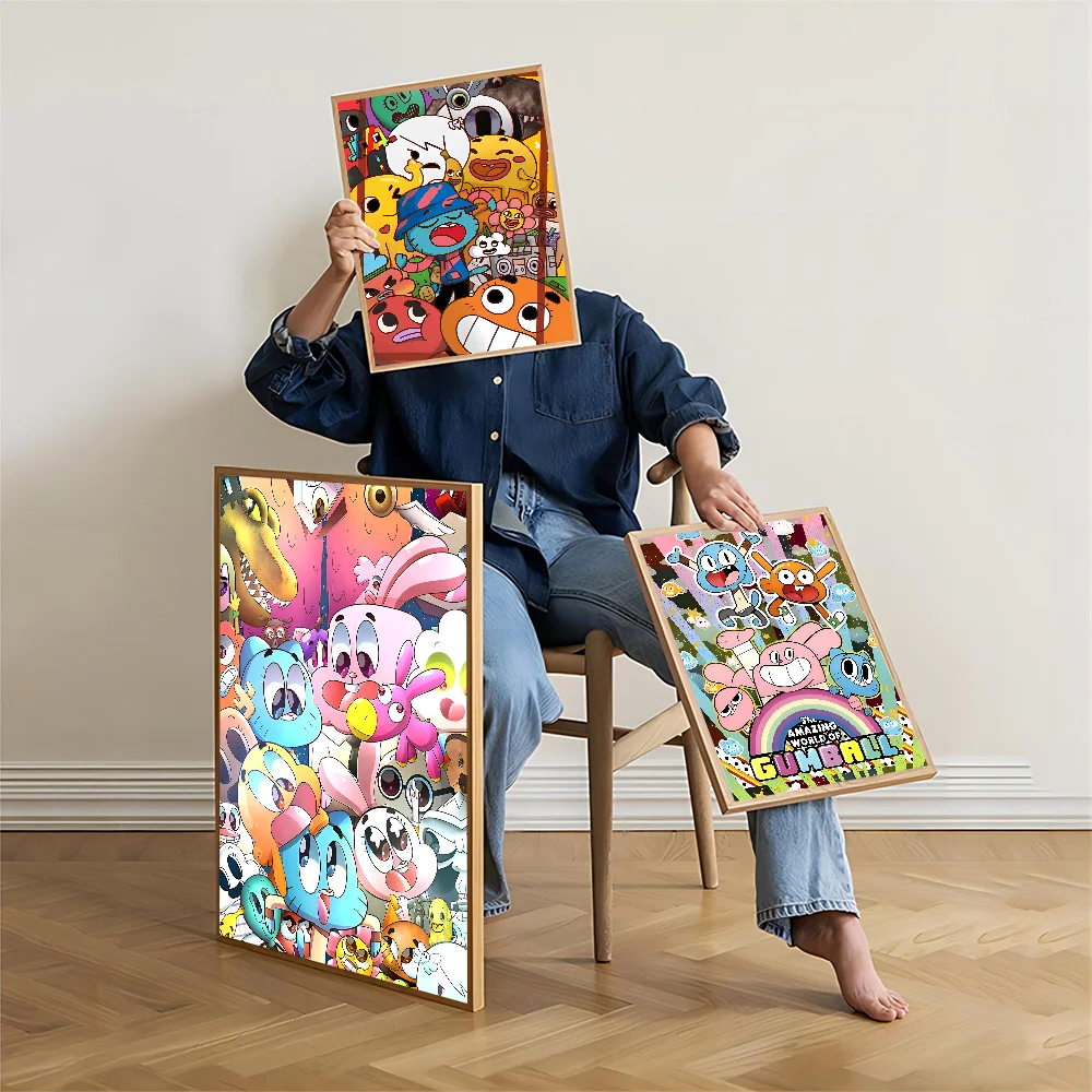 Удивительный мир мультфильм G-Gumball самоклеящаяся искусство Женская комната бар