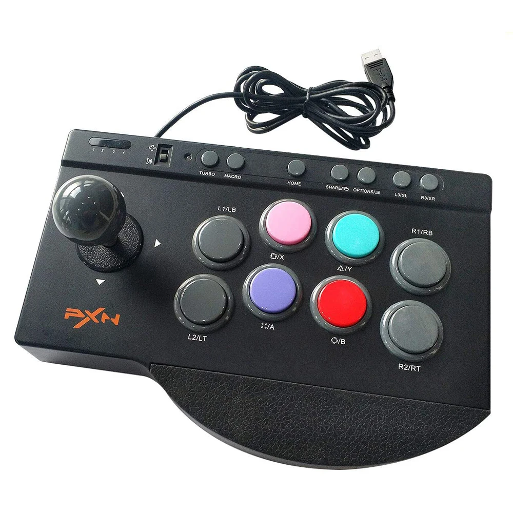 PXN 0082 USB Wired Game Joystick Arcade Console Rocker Fighting Gaming Joystick for PS3 forPS4 for Xbox/Switch/PC for Android TV