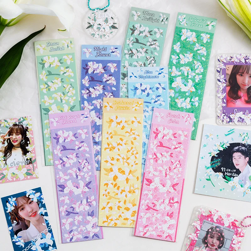

1PCS Flower Sticker Diy Diary Decoration Album Scrapbooking Stick Label Decorative Stationery Retro plant sticker Gift New