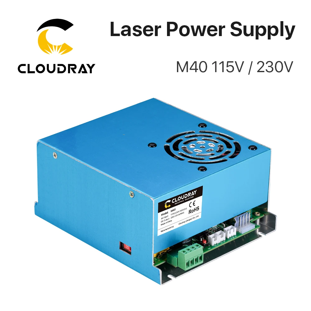 Облачный 40W источник питания CO2 лазера 115V/230V для гравировально-режущей машины с трубкой модели M40 B MYJG.